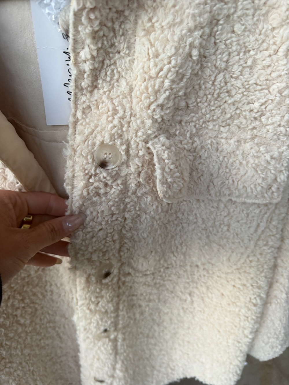 12th Tribe Cream Sherpa Jacket - Women - Picture 4 of 5